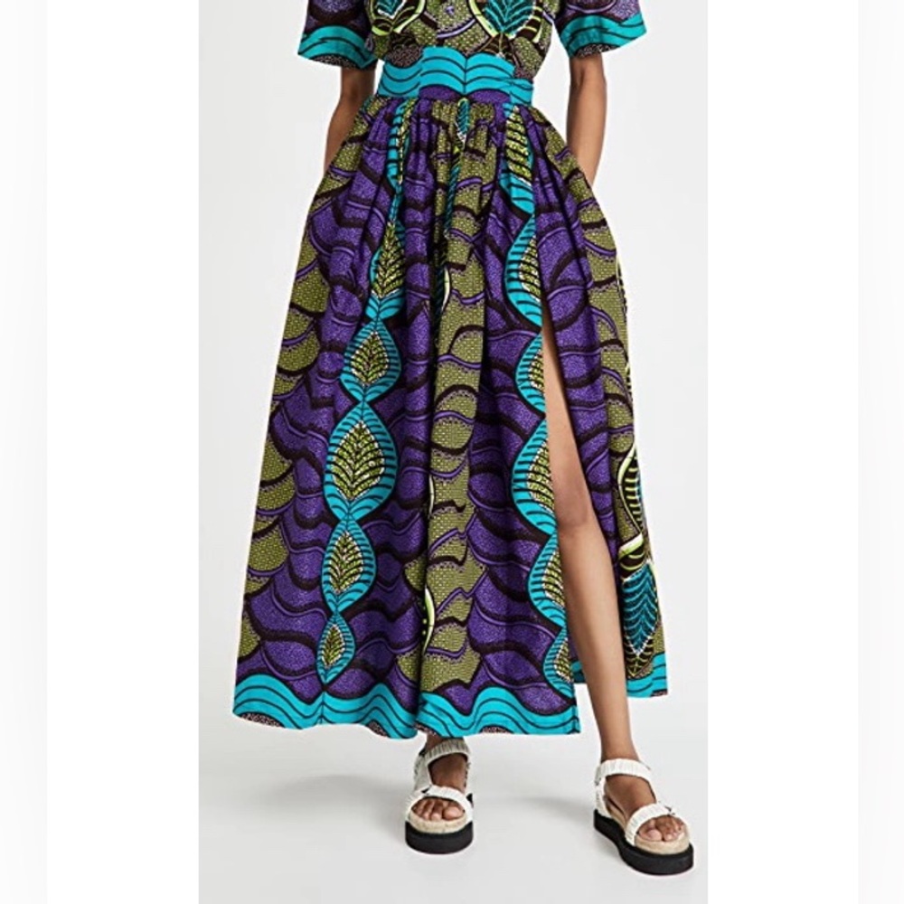 Sika Vibrant Maxi Skirt in Purple and Blue